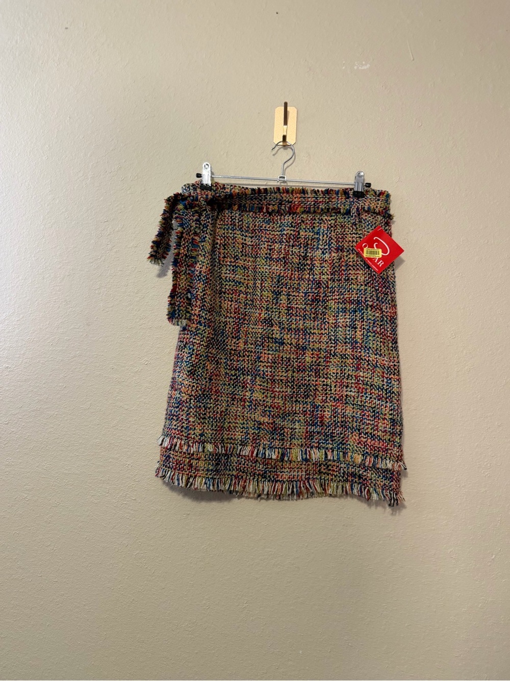 Oscar de la Renta tweed skirt Rainbow Color Size 12 NWT